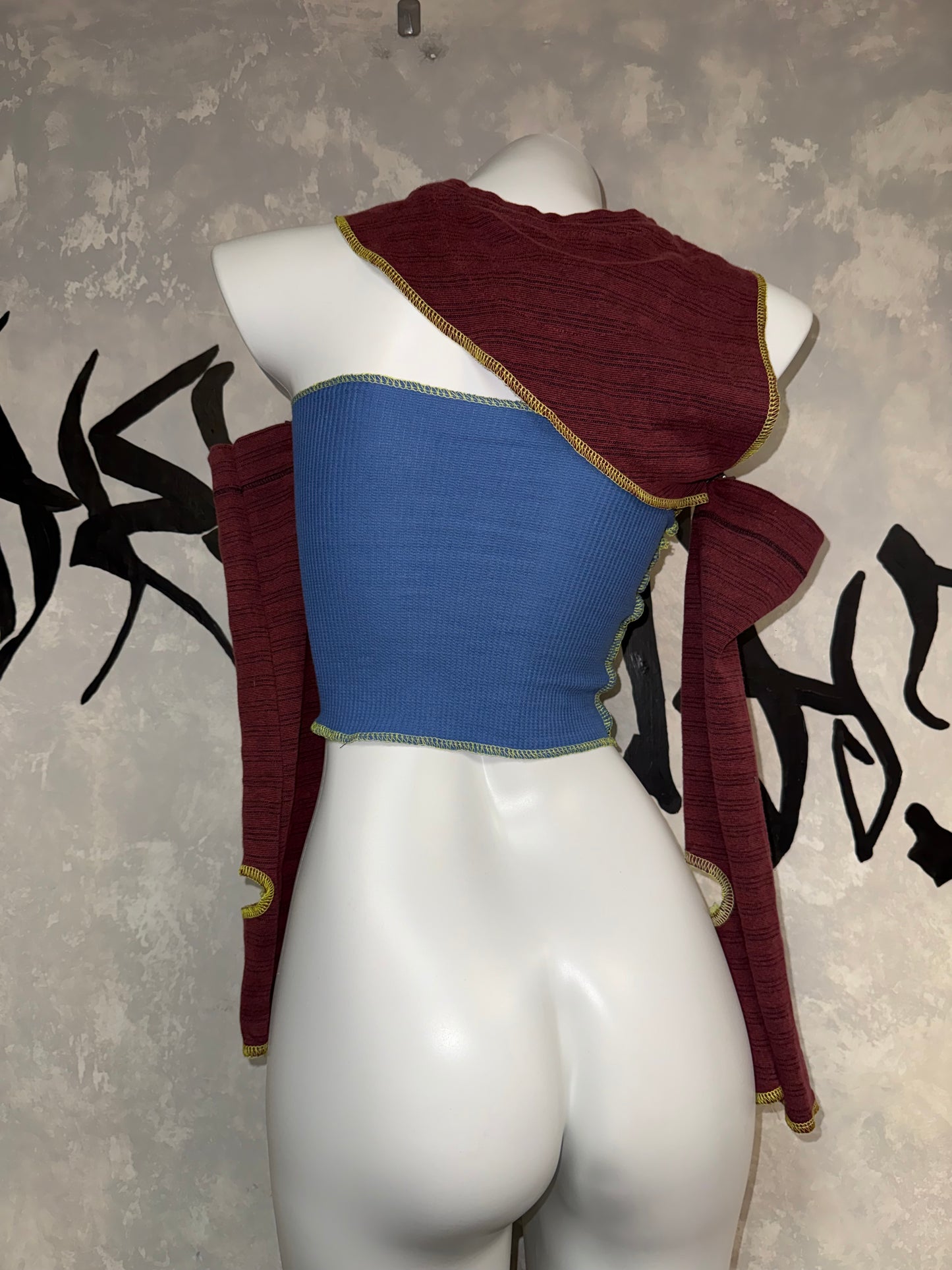 Patchwork Remake Girl Top(Two-piece)