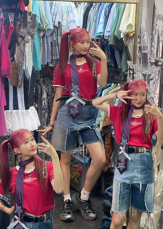 Remake Jorts (Denim-Grid) 28”