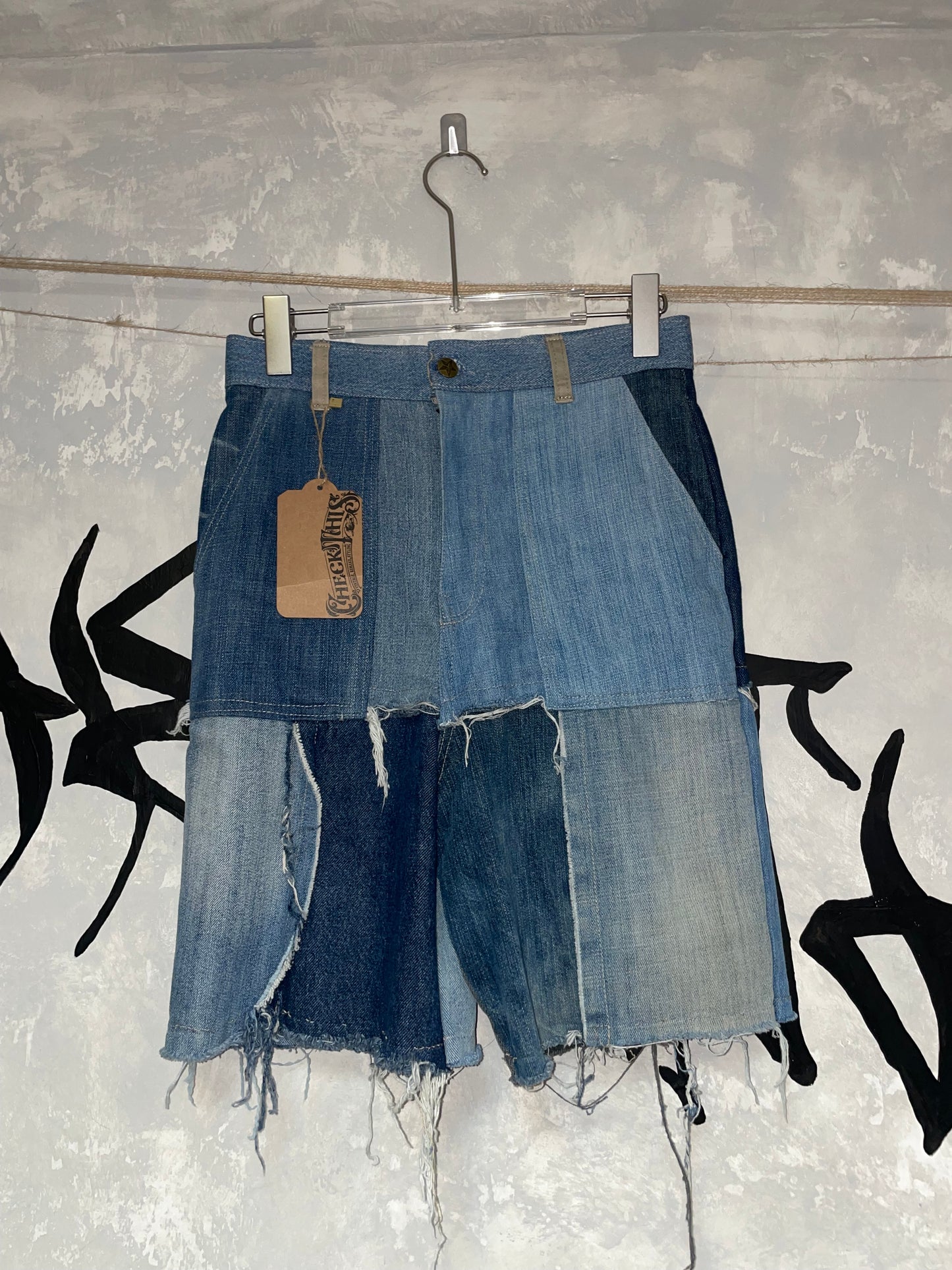 Remake Jorts (Denim-Grid) 28”