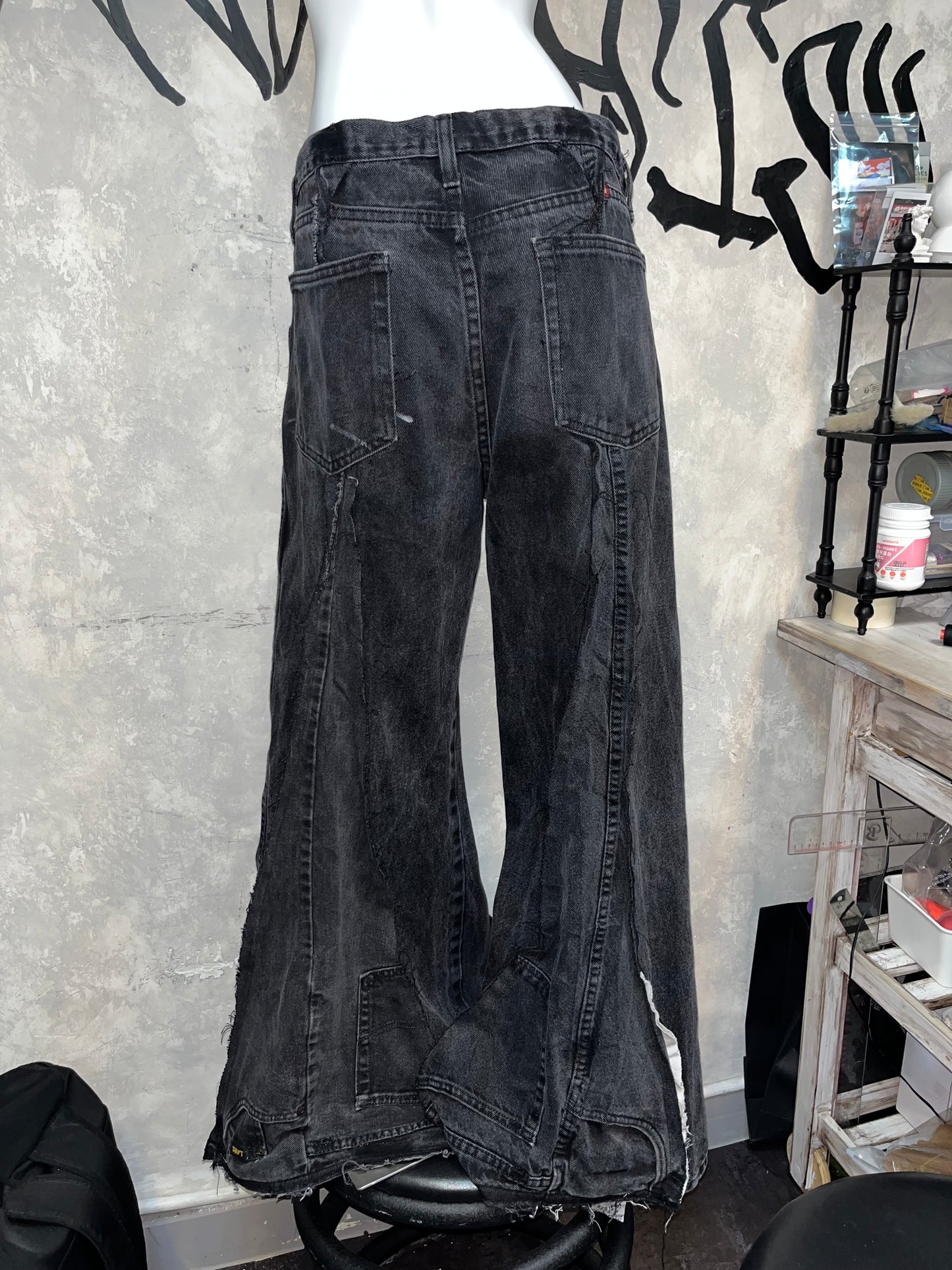 Remake Vintage Jeans(Triangle-Black)#REJTRIB001