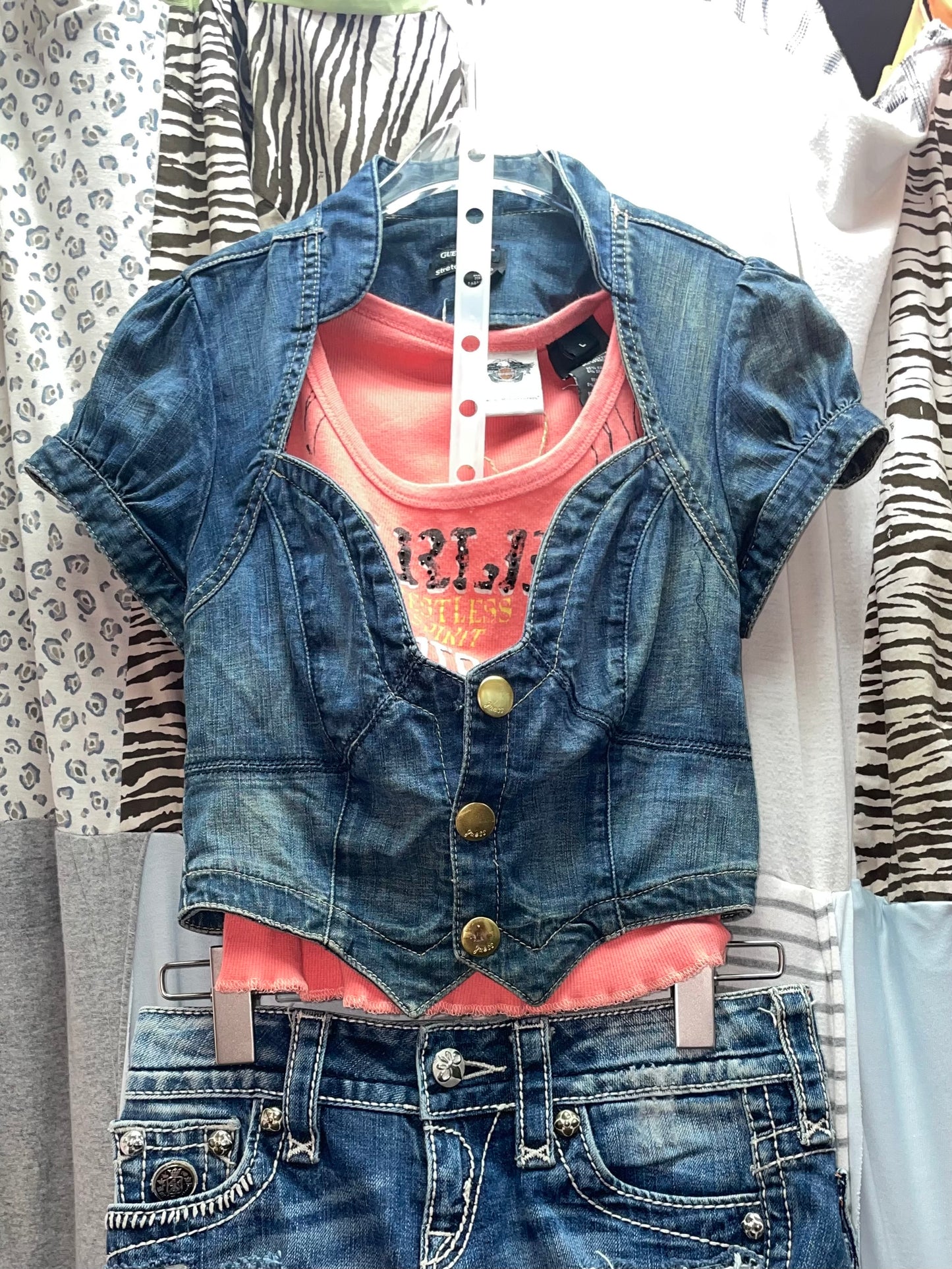 Guess Vintage Denim Rock-style Jacket