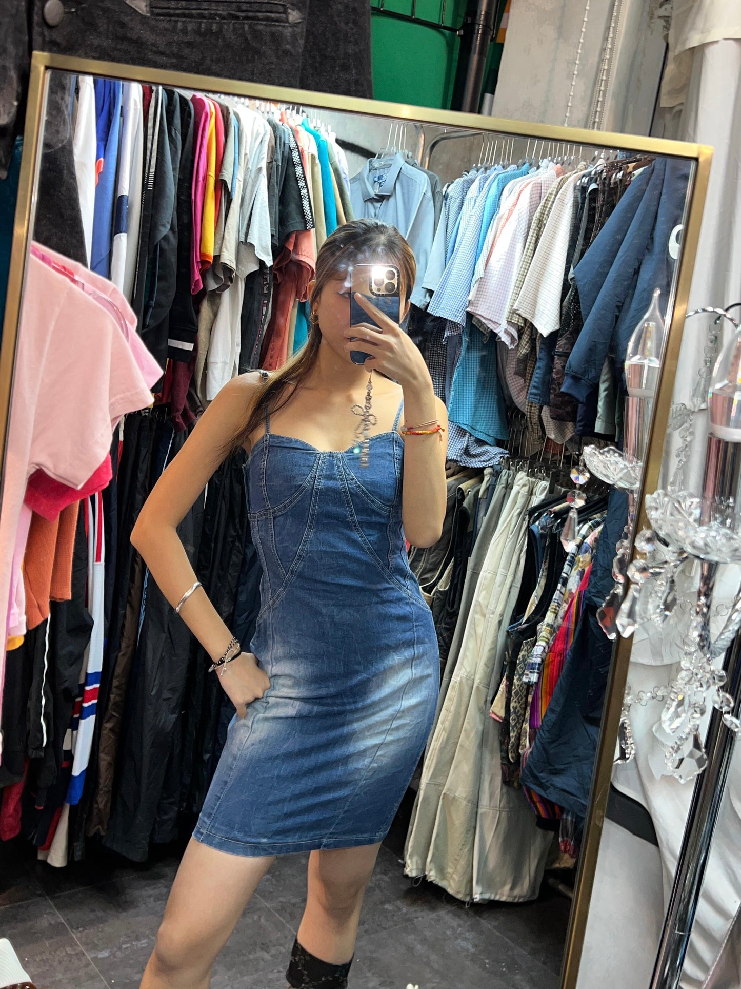 Y2K denim dress