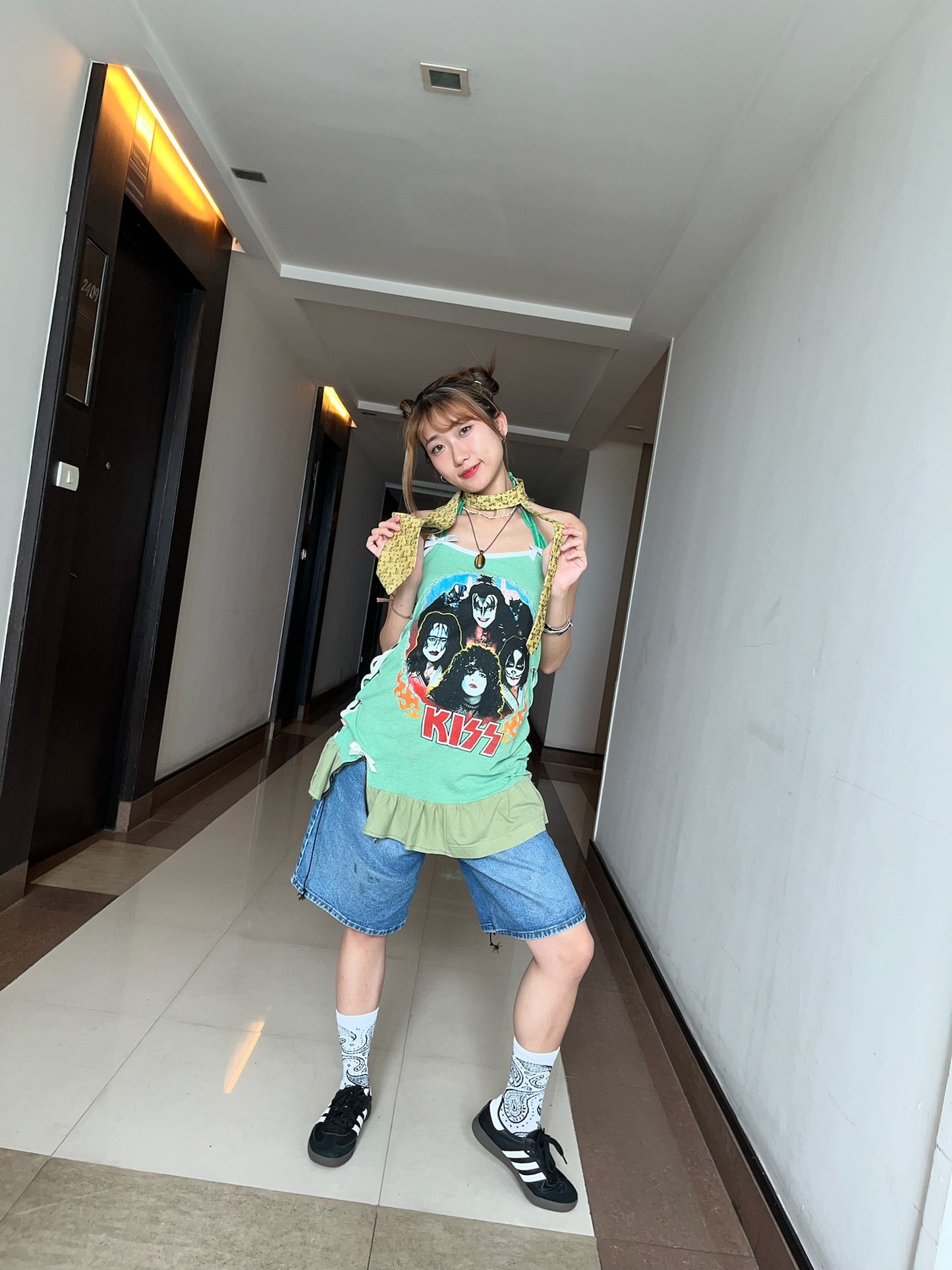 Y2K vtg Kiss Tee Remake Dress