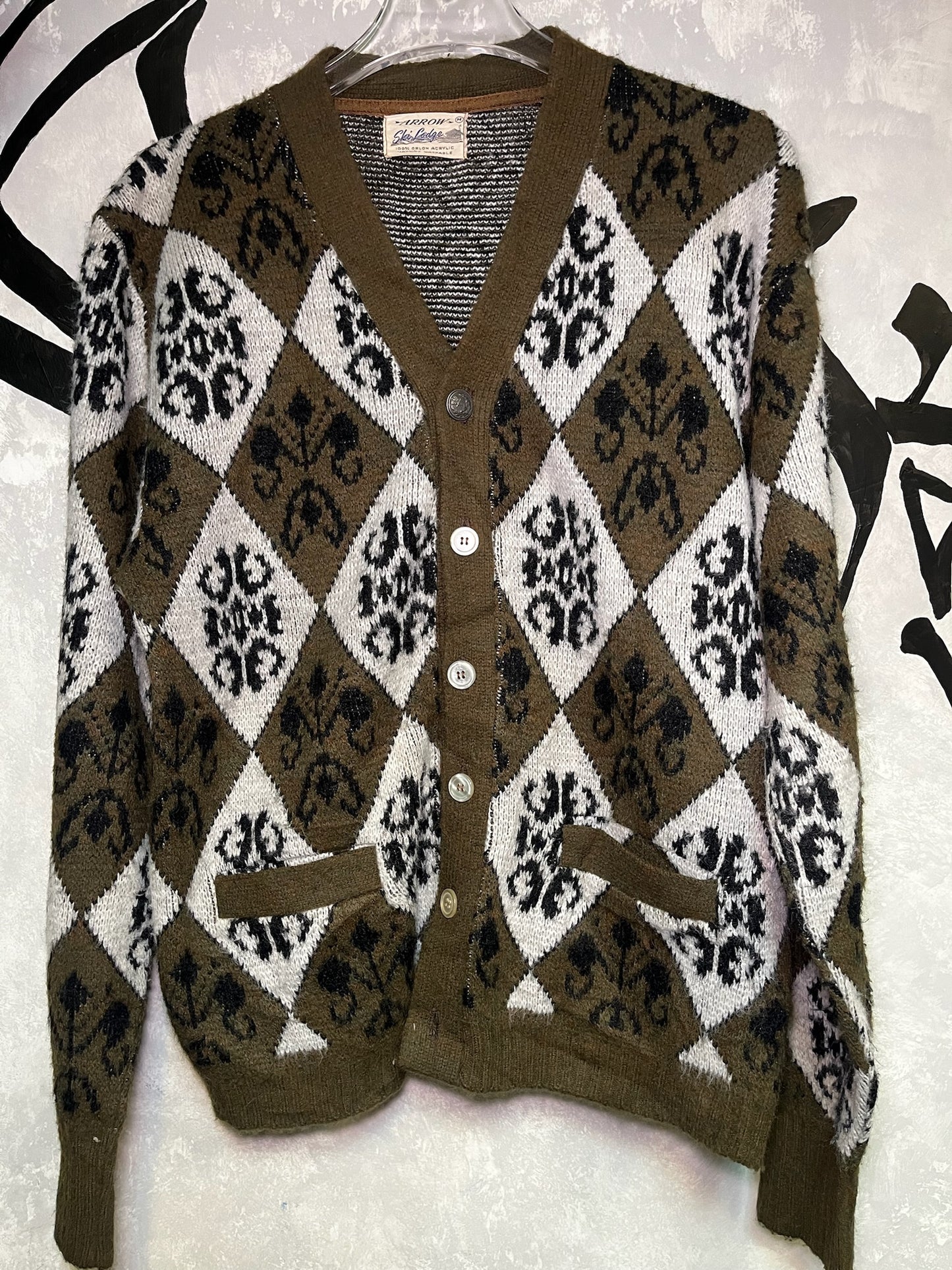 Vintage Patterned Knitting Jacket (M)