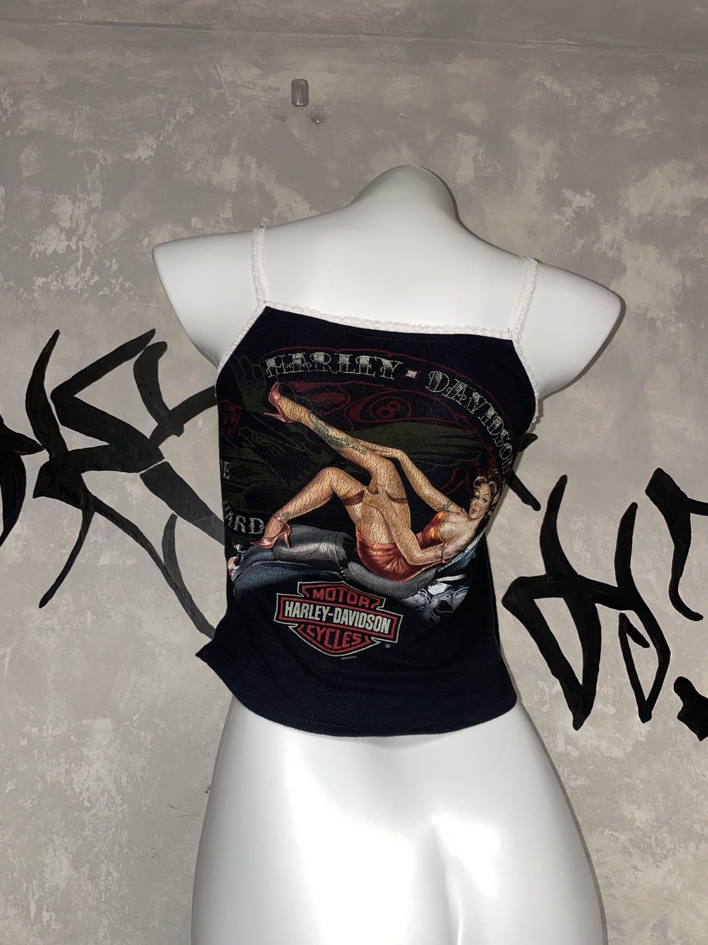 Harley Davidson Remake Vinatge Lace Top
