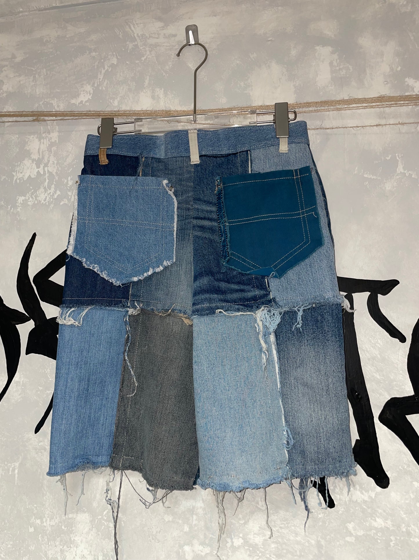 Remake Jorts (Denim-Grid) 28”