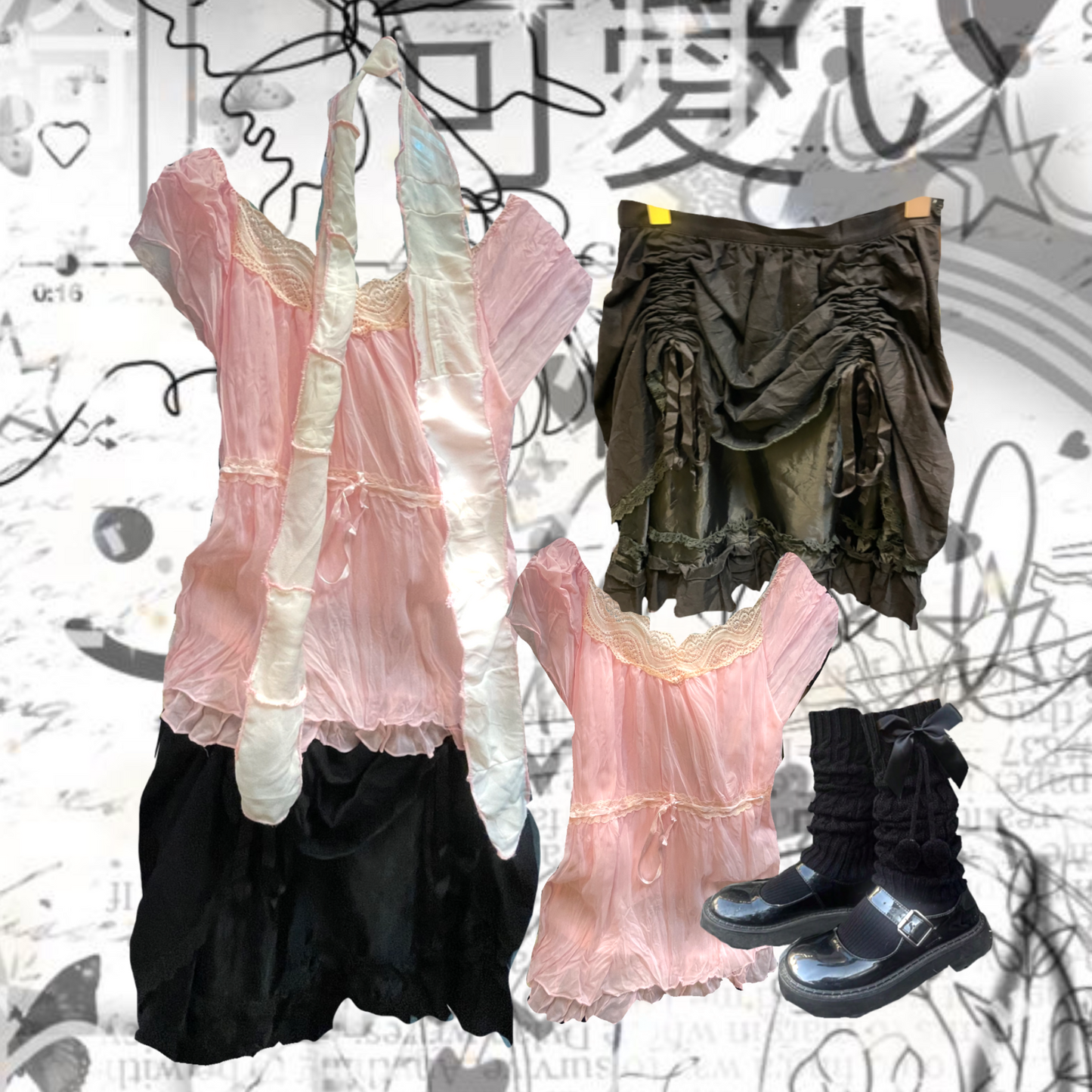 Y2K Vtg set - Harajuku girl✨🖤