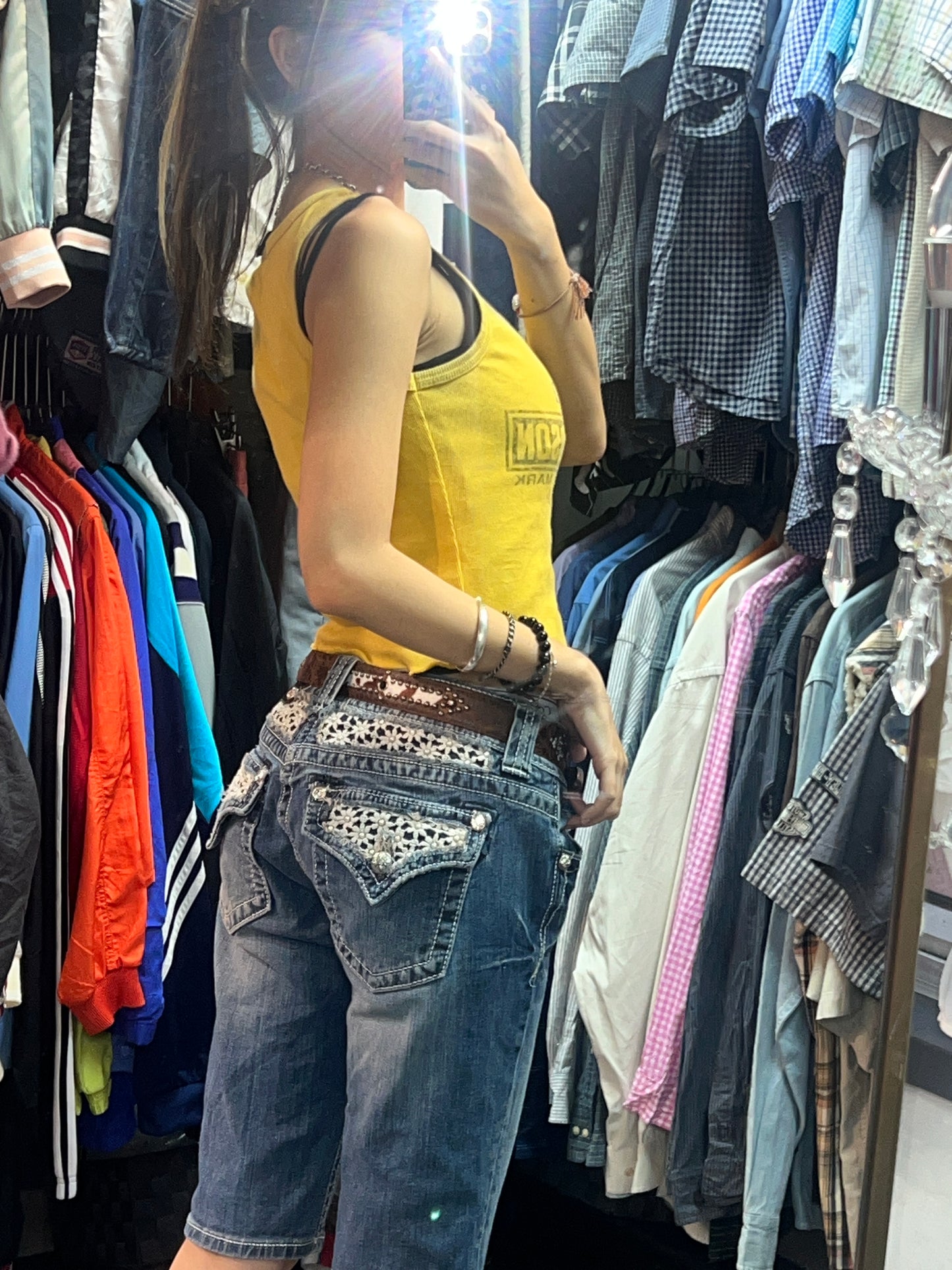 Y2K vtg floral lace shorts