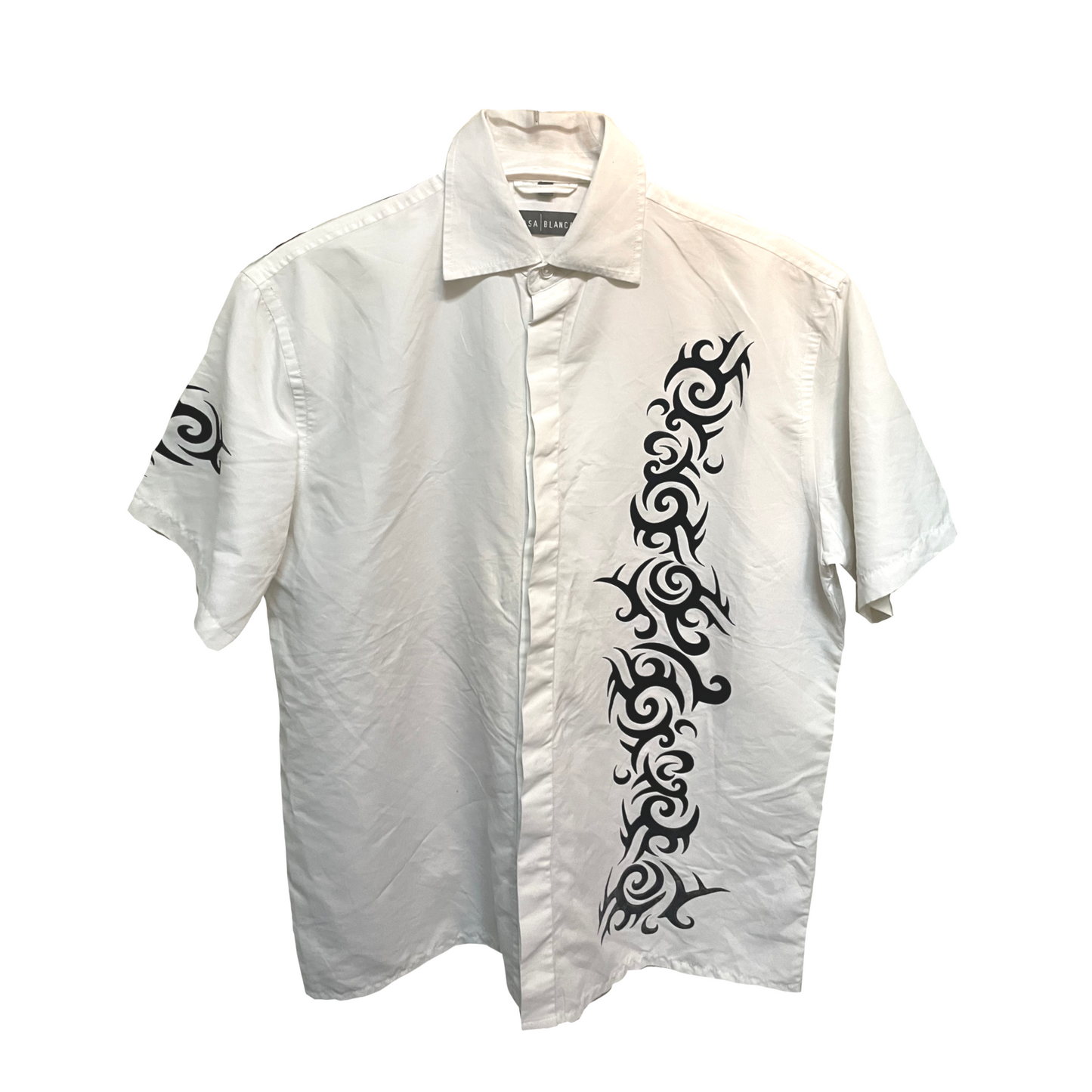 Vtg printed flame shirt