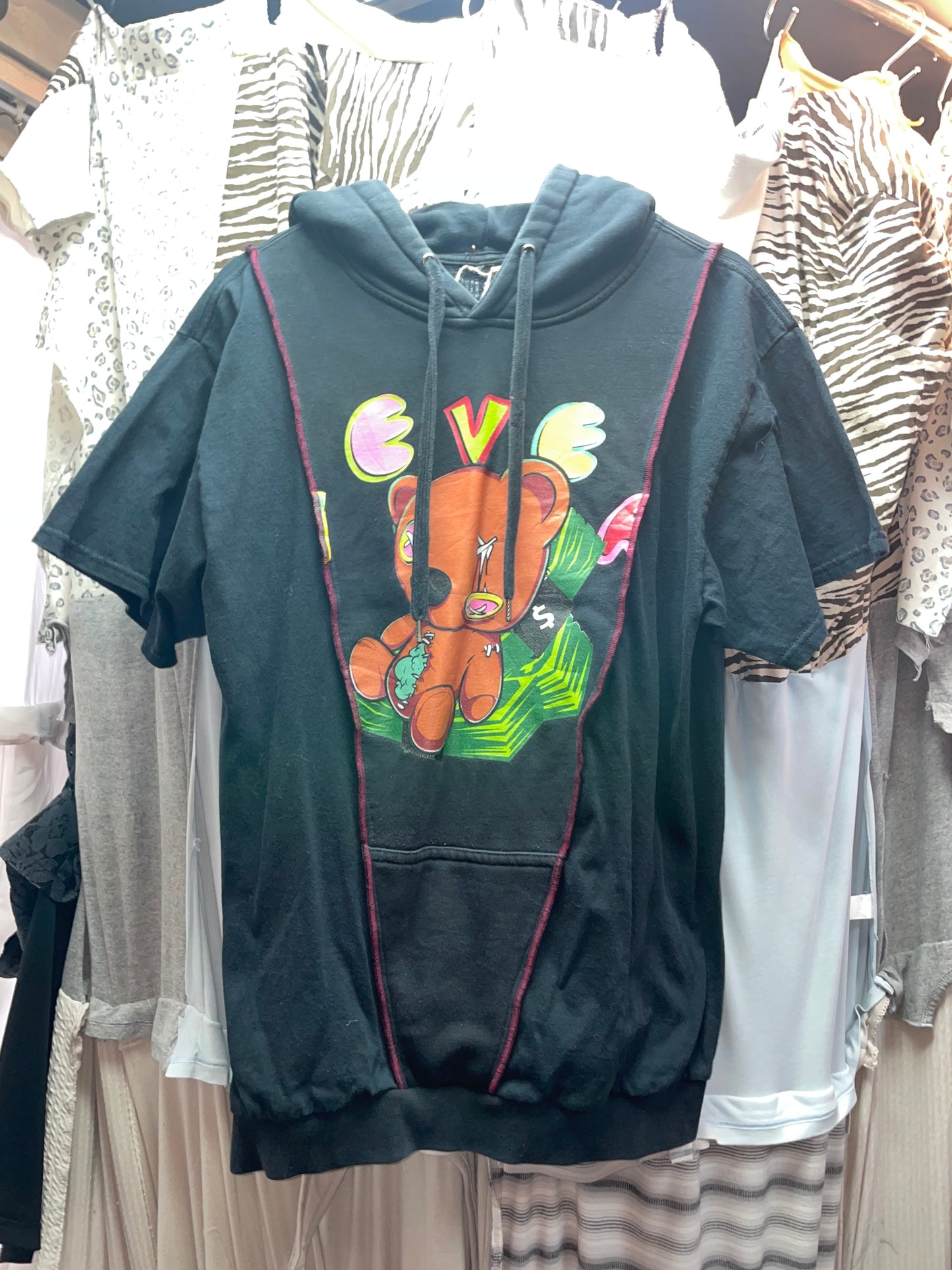 Patchwork Remake Hoodie Tee (M-L)