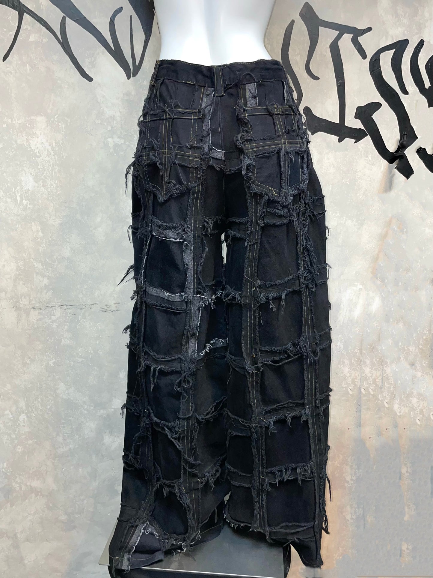 Remake Vintage Jeans (Ripped-Grid//Black) 30” #REJRGB01