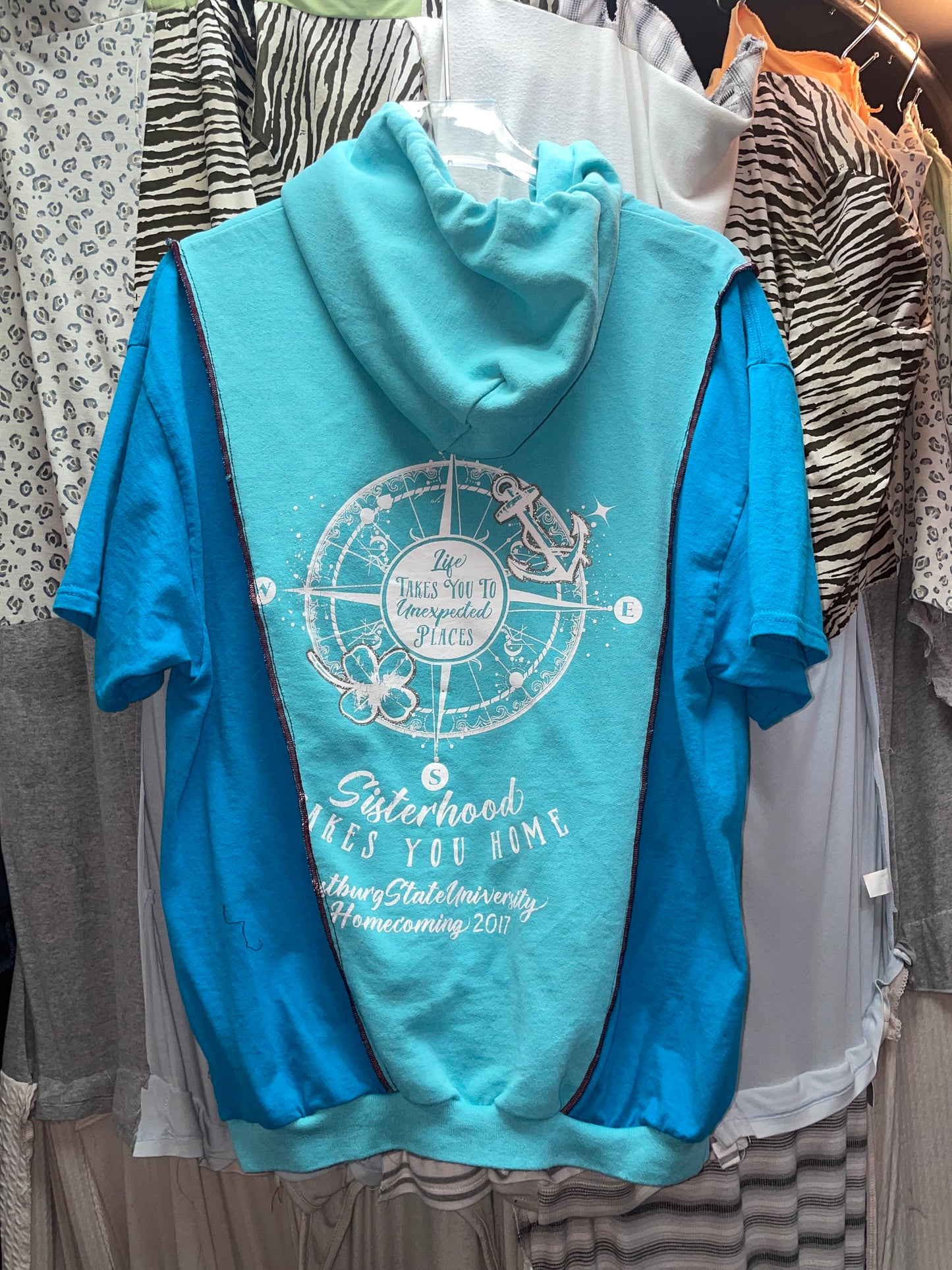 Patchwork Remake Hoodie Tee (M-L)