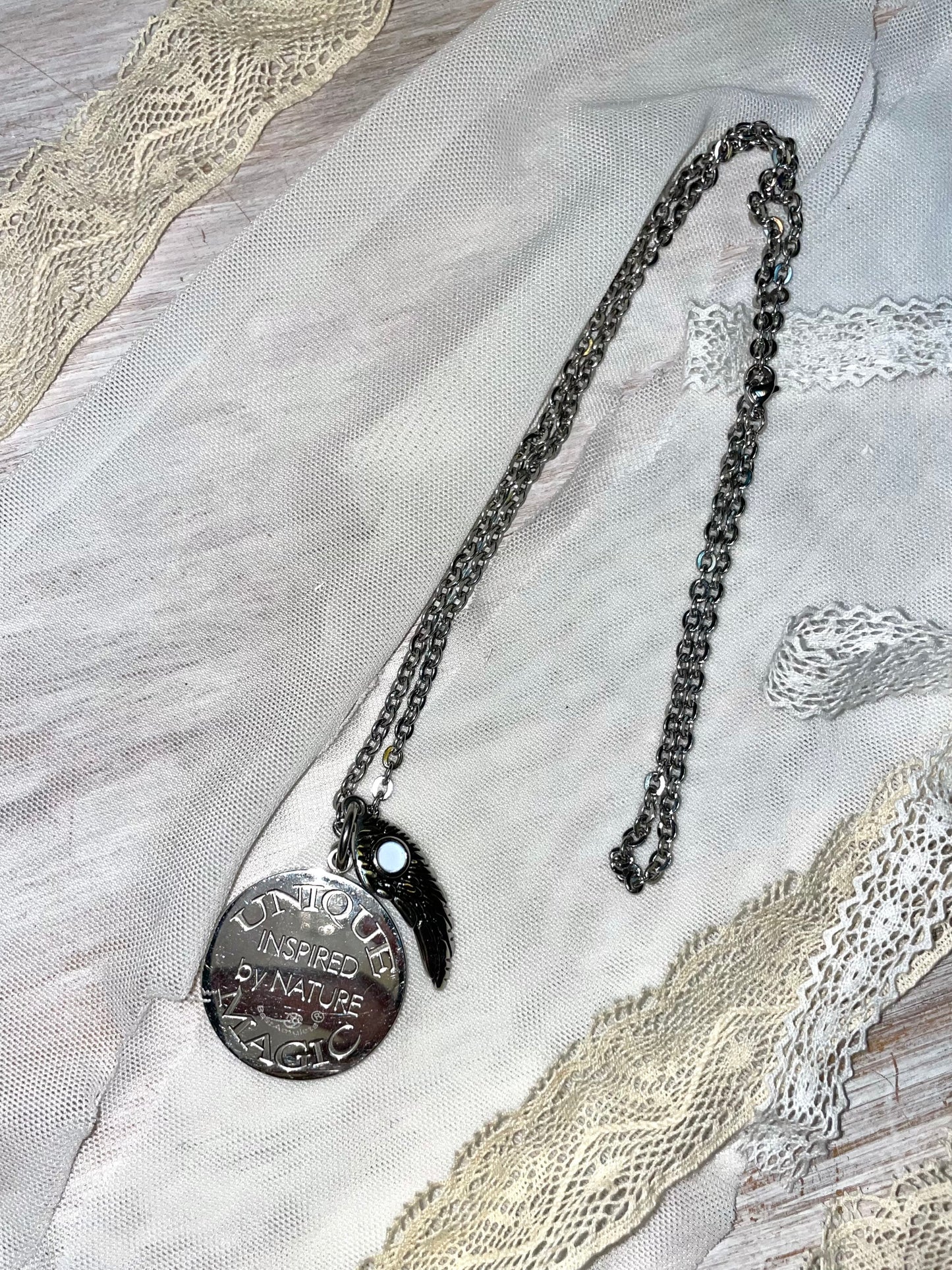 Vintage Coins and Feather Necklace 🦅🪽🪶