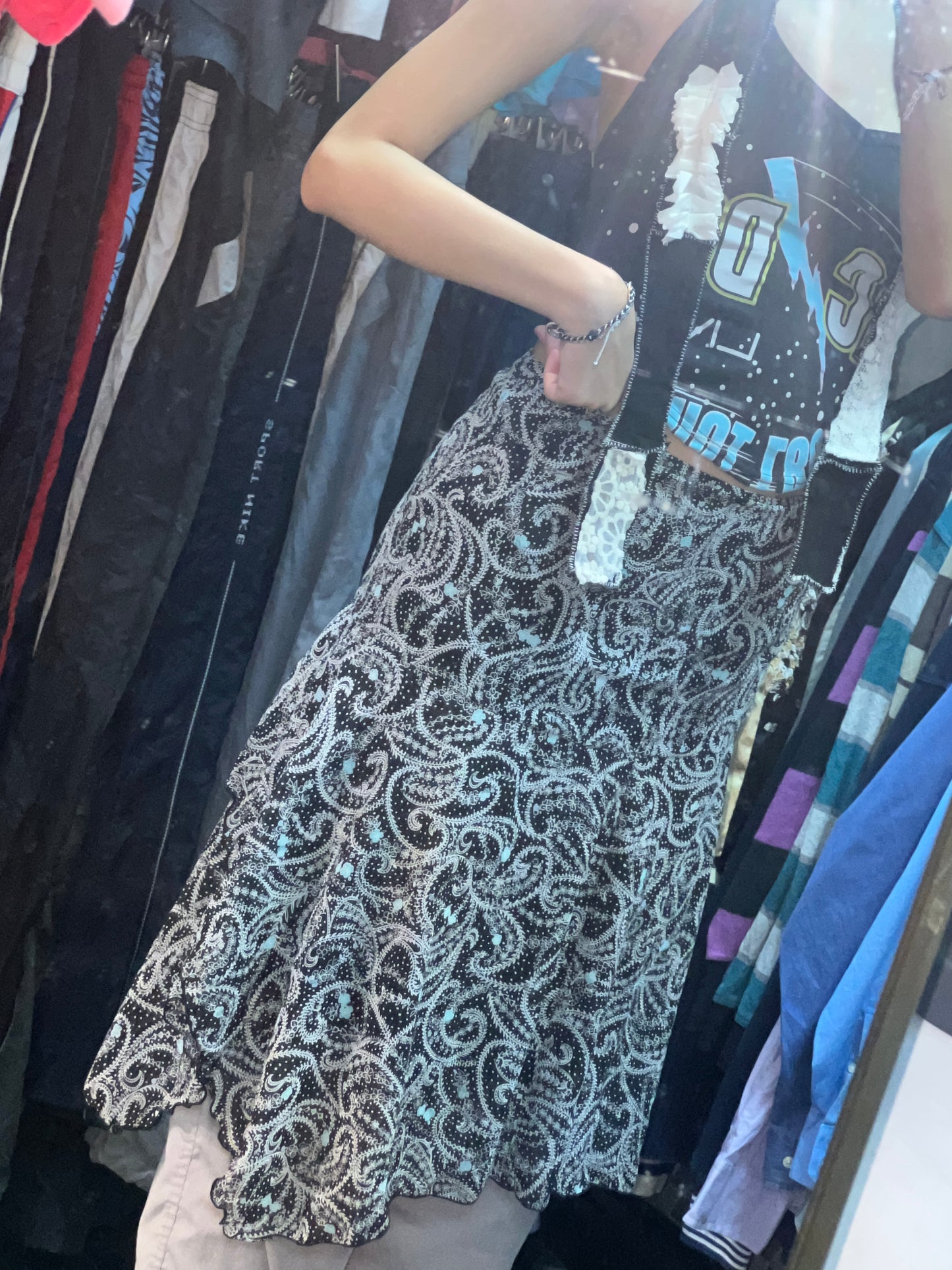 Vtg Amoeba middle long skirt
