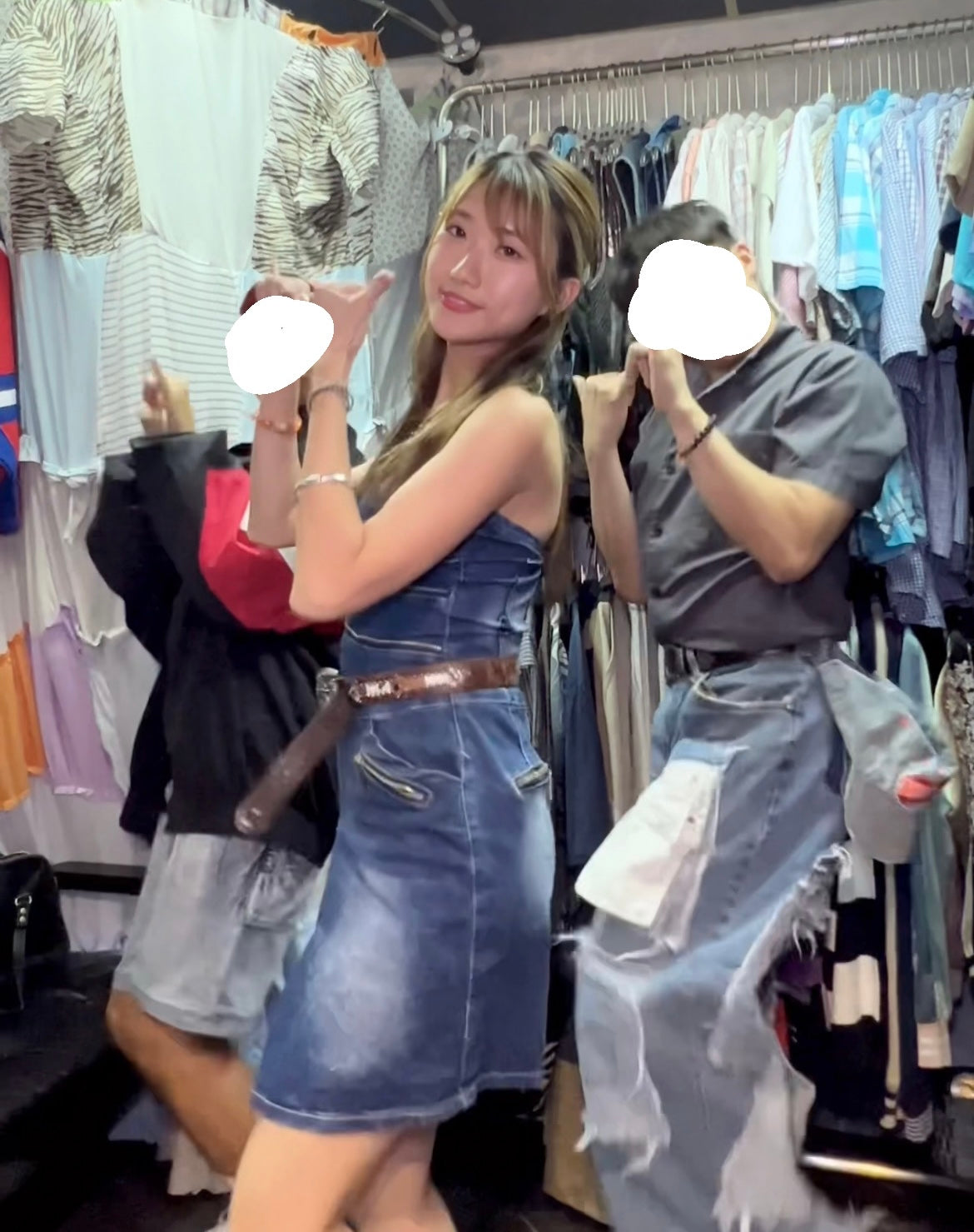 Y2K denim tube dress