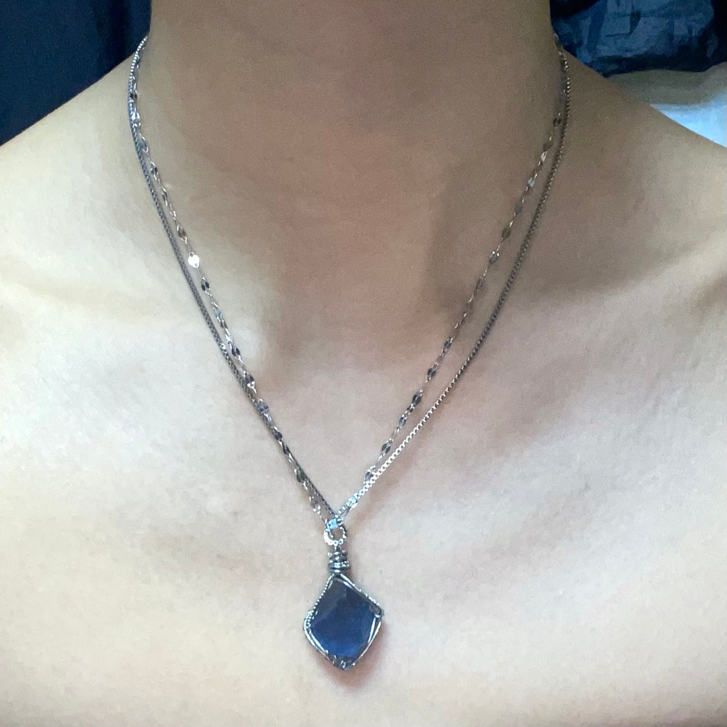 Remade Crystal Blue necklace💙🦋