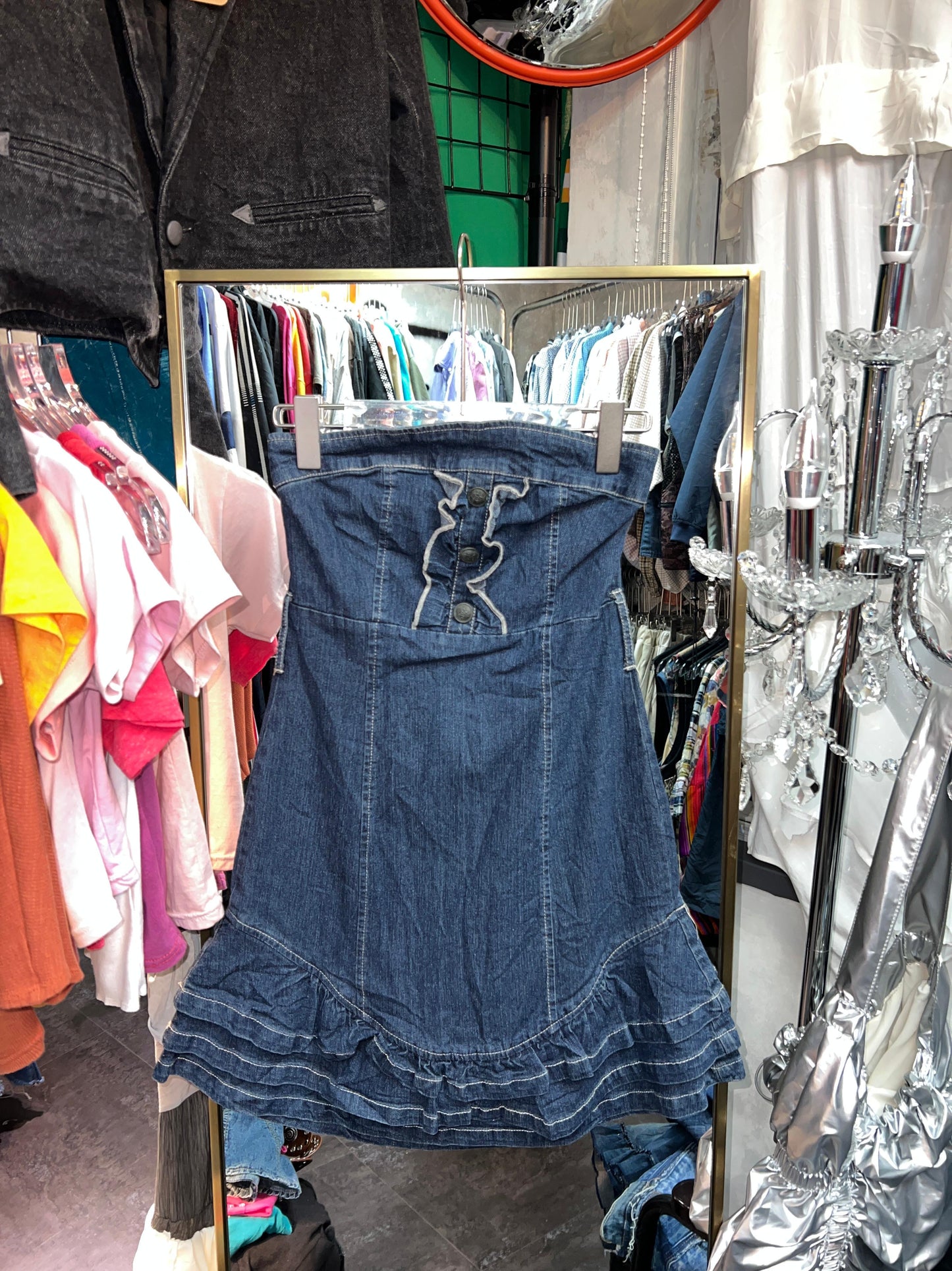 Y2K Denim Tube Dress