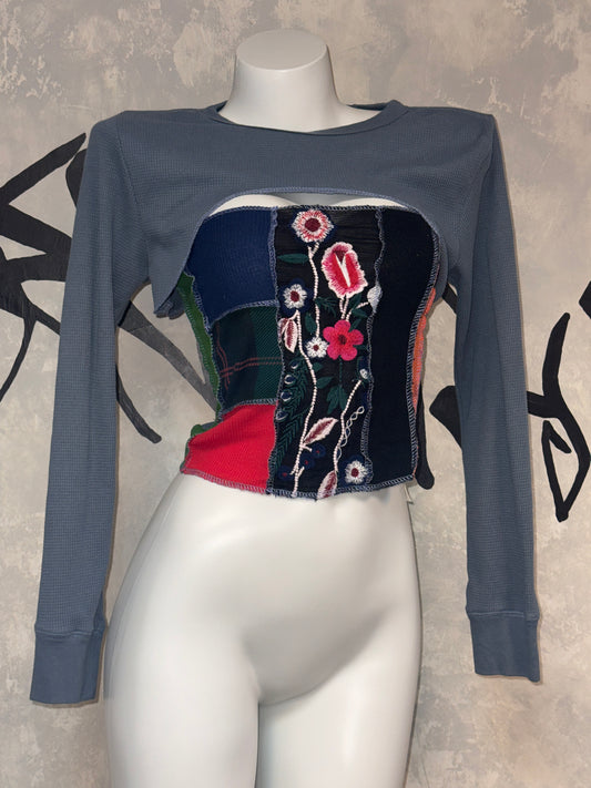 Patchwork Remake Girl Top(Two-piece)