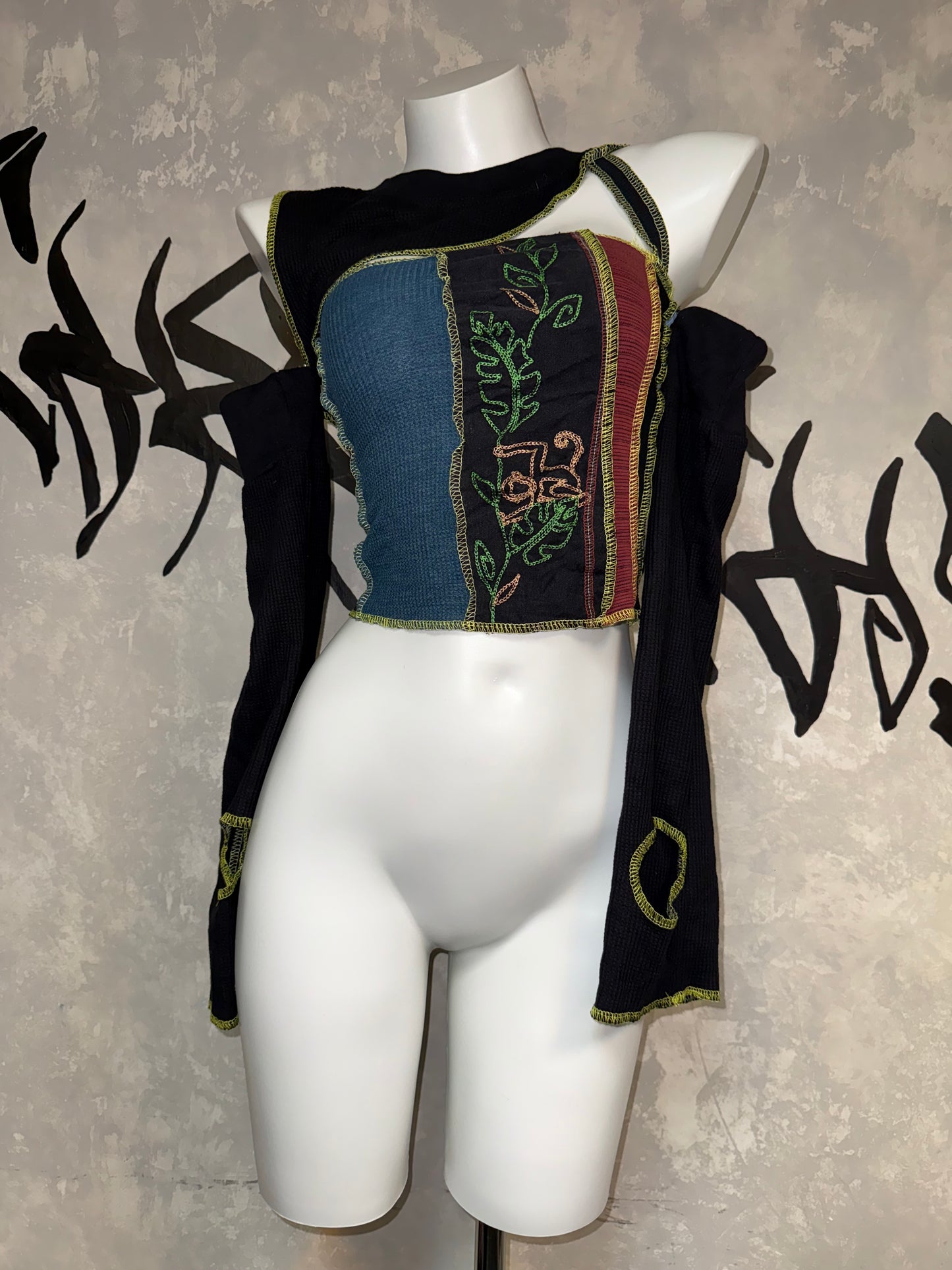 Patchwork Remake Girl Top（Two-piece）