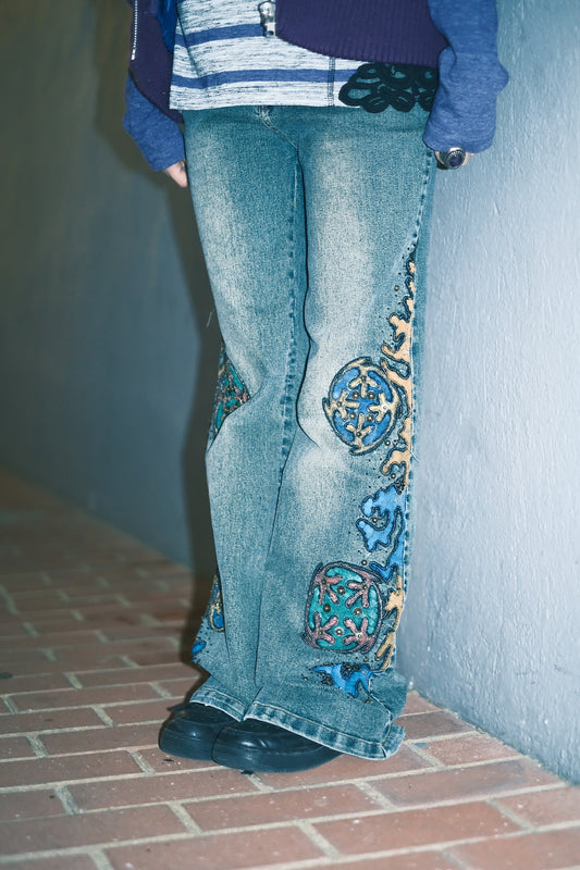 Y2K 低腰喇叭牛仔褲