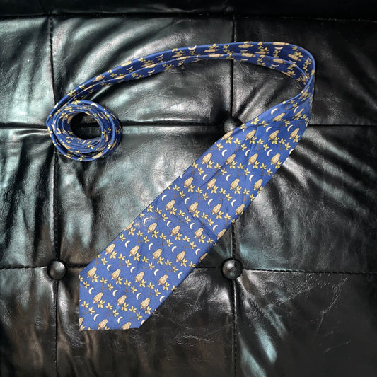 Vtg animal printed tie (owls)