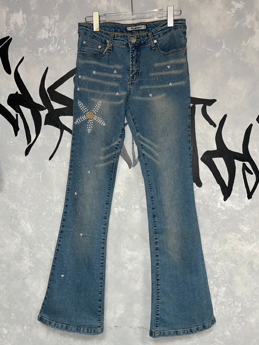 Y2K 低腰喇叭牛仔褲