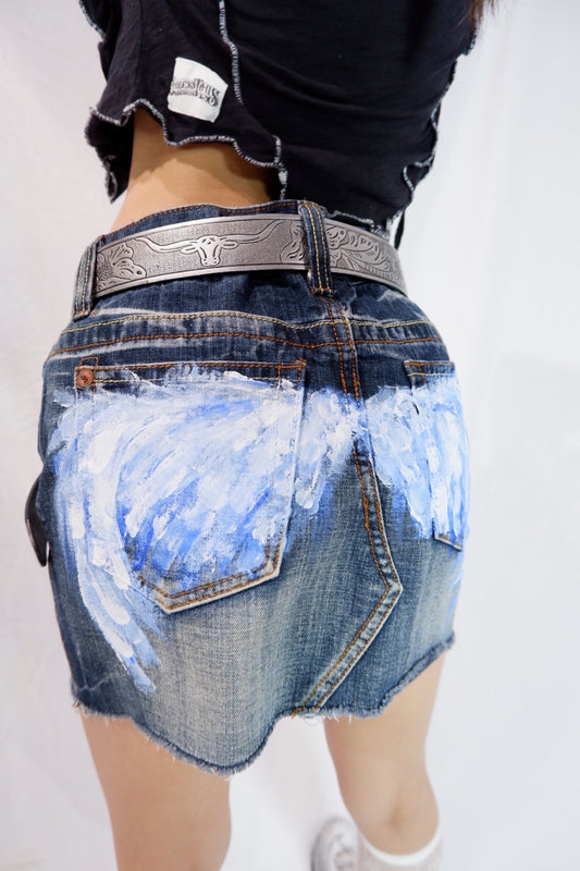CheckThis Vtg Remake Painted Skirt