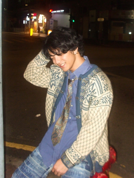 Vintage Patterned Knitting Jacket (L-XL)