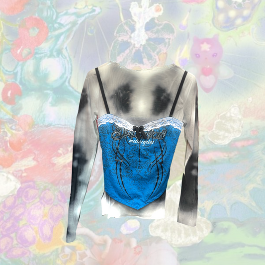 Vtg See Through Top + Harley Remake Top (Set)