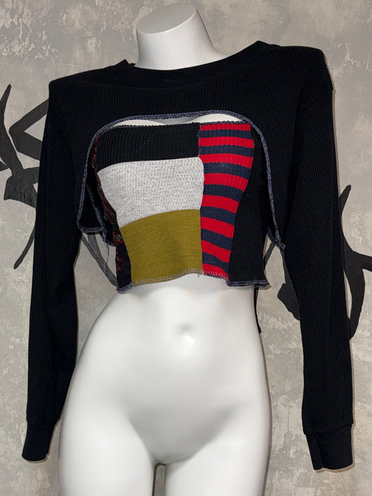 Patchwork Remake Girly Top(Two-Piece)