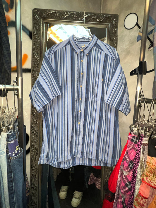 Vtg 3D texture Striped Shirt