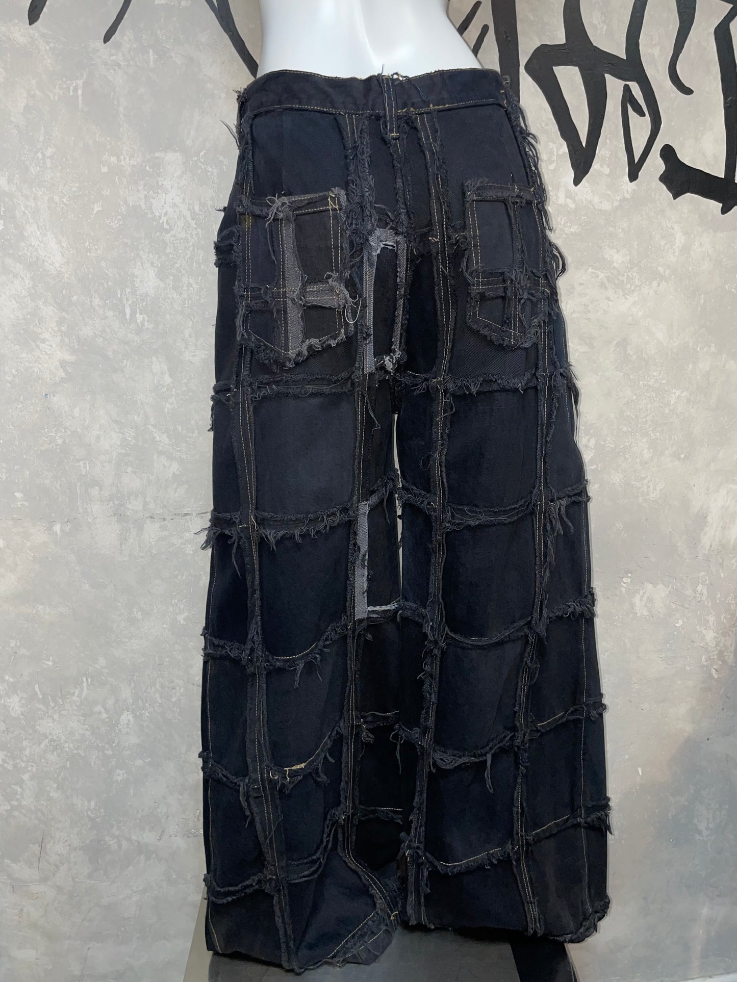 Remake Vintage Jeans (Ripped-Grid//Black) 31” #REJRGB02