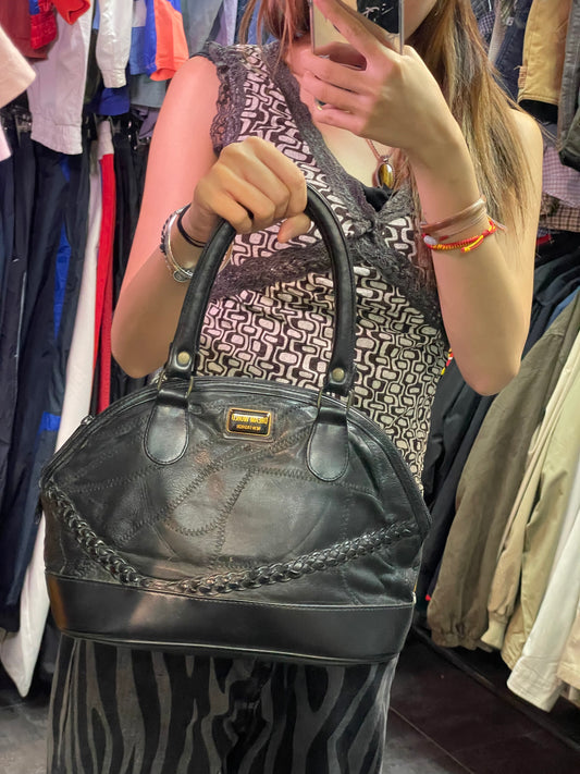 Vtg leather handbag