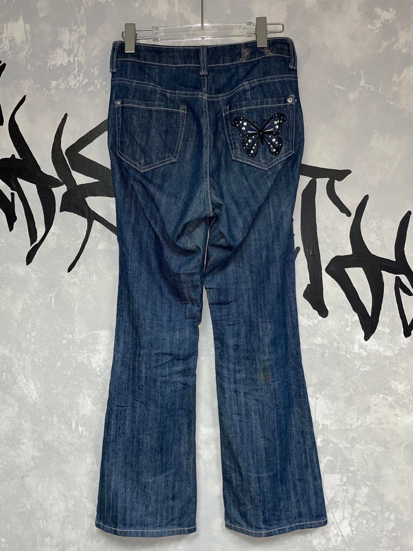 Y2K 低腰喇叭牛仔褲 28 英寸