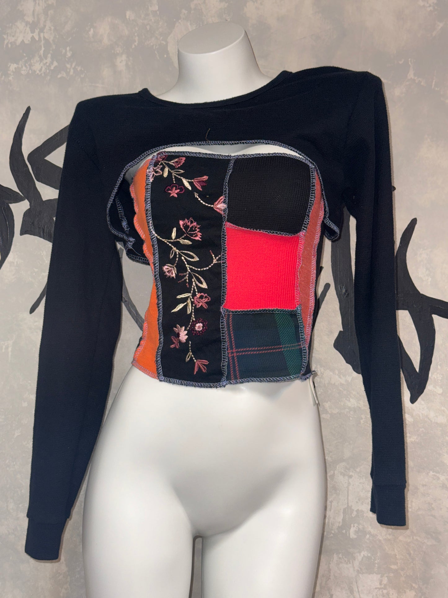 Patchwork Remake Girly Top(Two-piece)