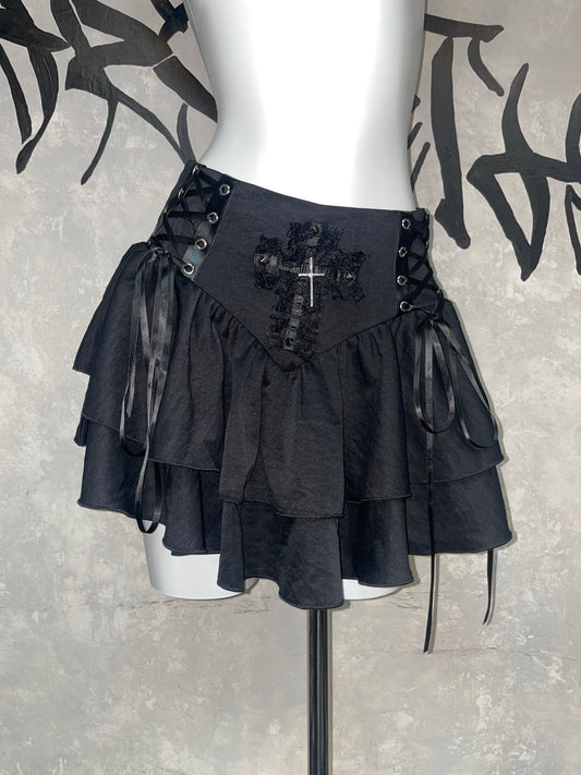 Y2K Gothic Style Lace Skirt