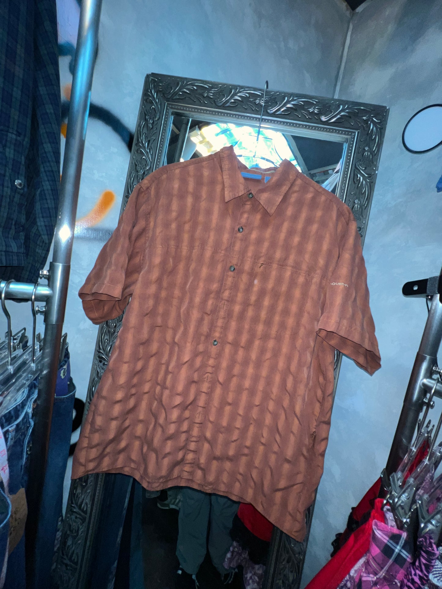 Vtg 3D texture striped shirt