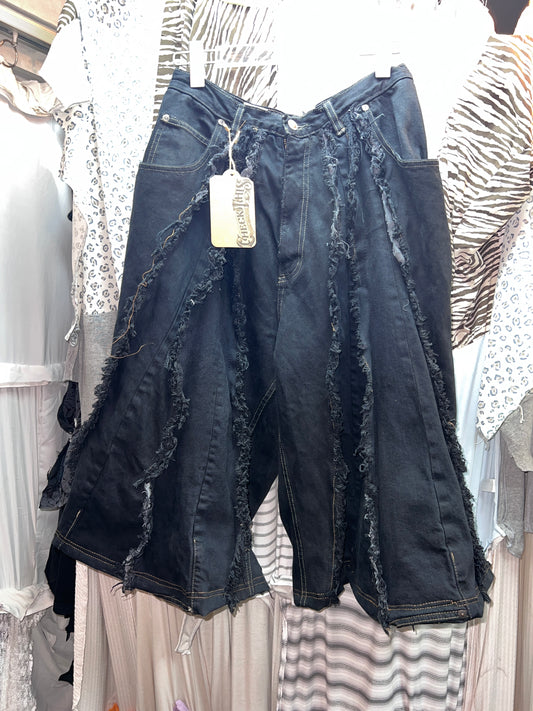Remake Vintage Jorts (Triangle-black) 31” #JORT003