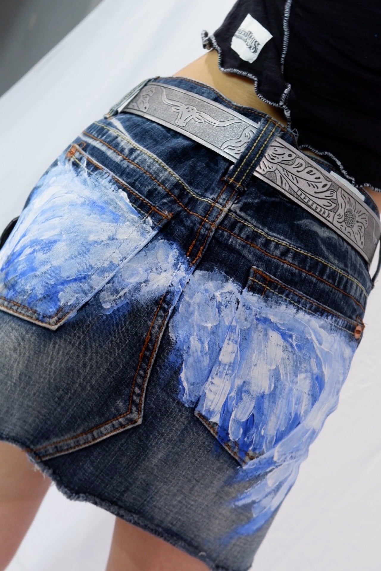 CheckThis Vtg Remake Painted Skirt