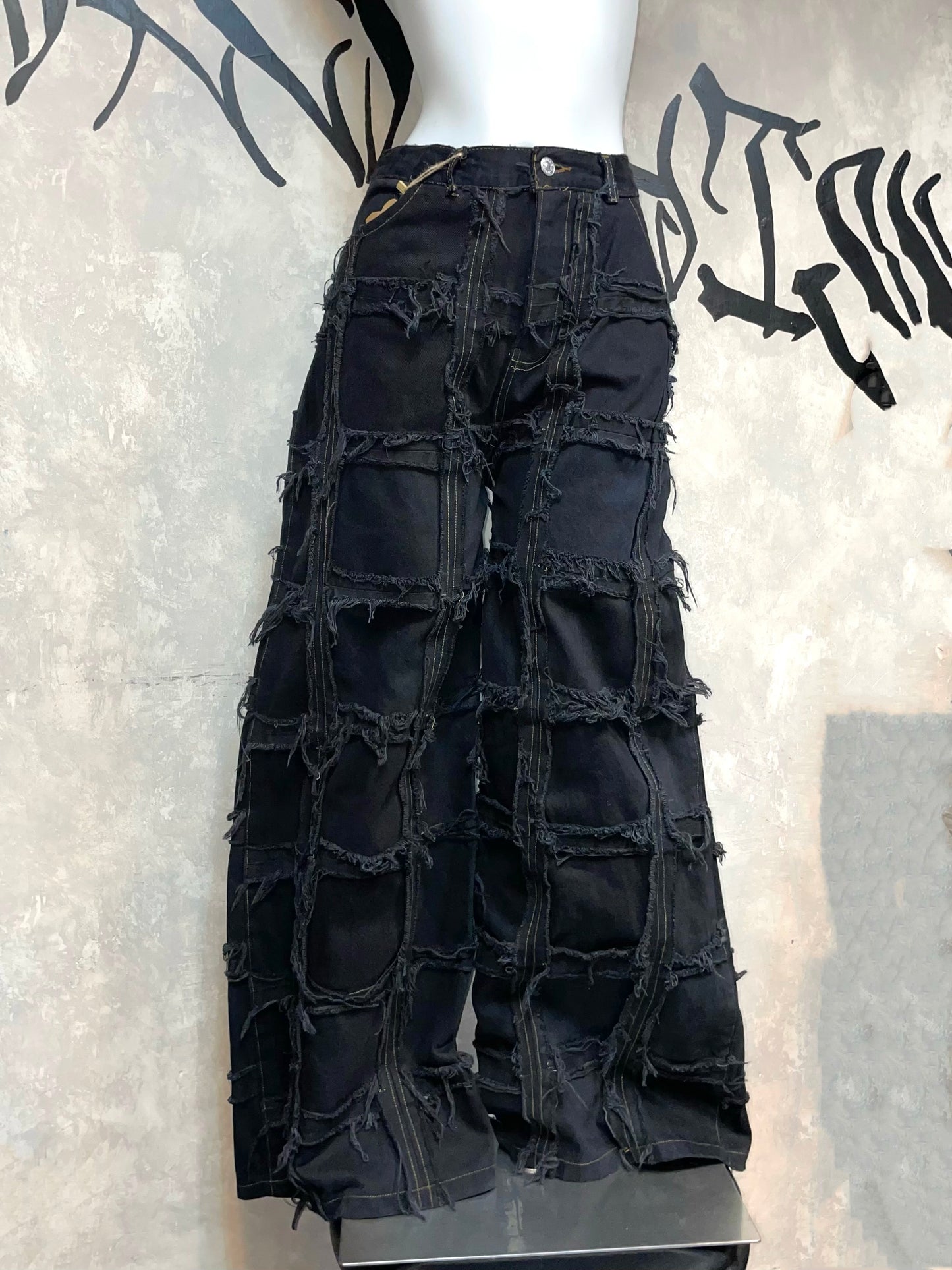 Remake Vintage Jeans (Ripped-Grid//Black) 30” #REJRGB01