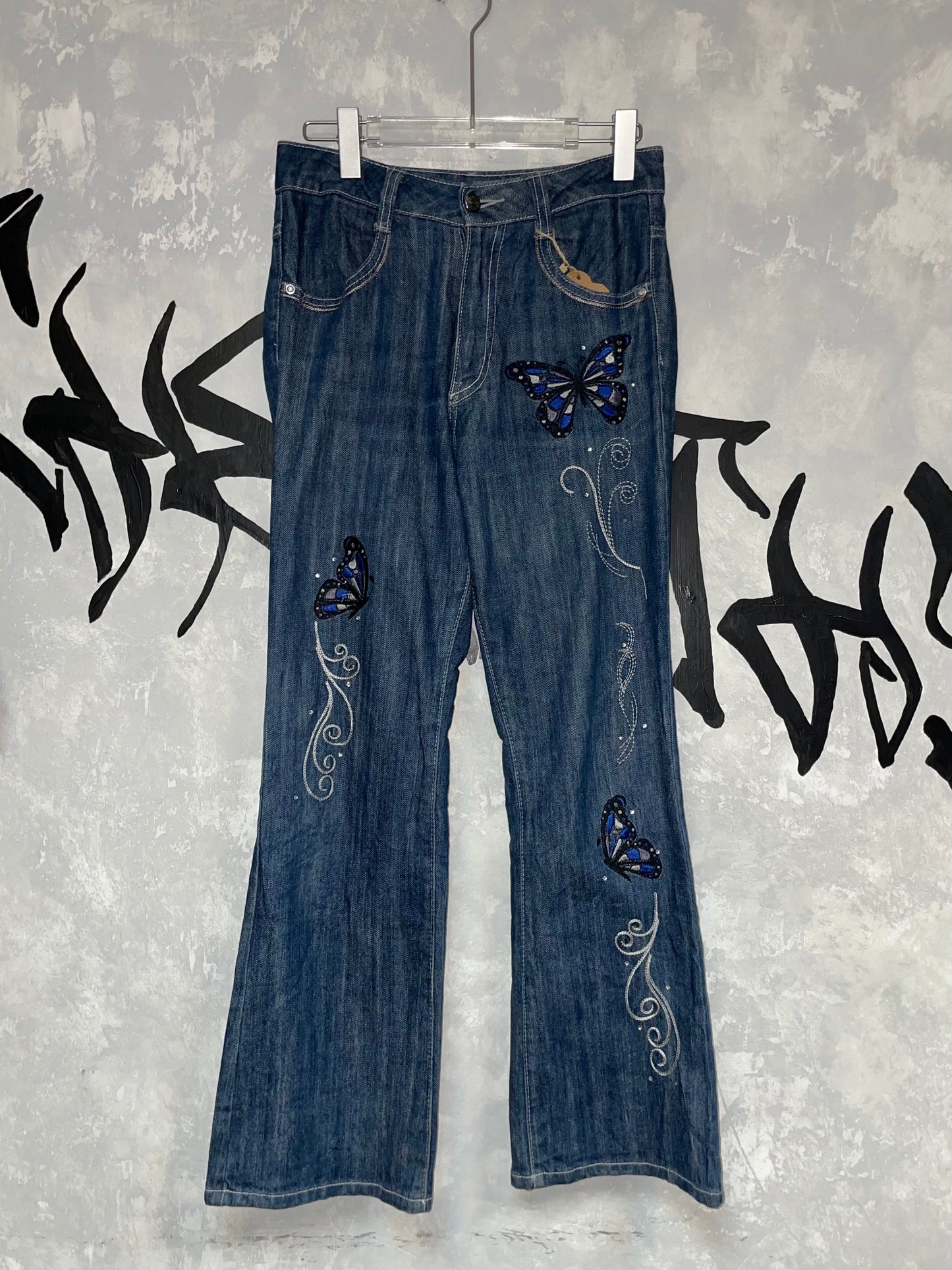 Y2K 低腰喇叭牛仔褲 28 英寸