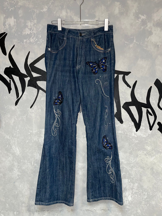 Y2K 低腰喇叭牛仔褲 28 英寸