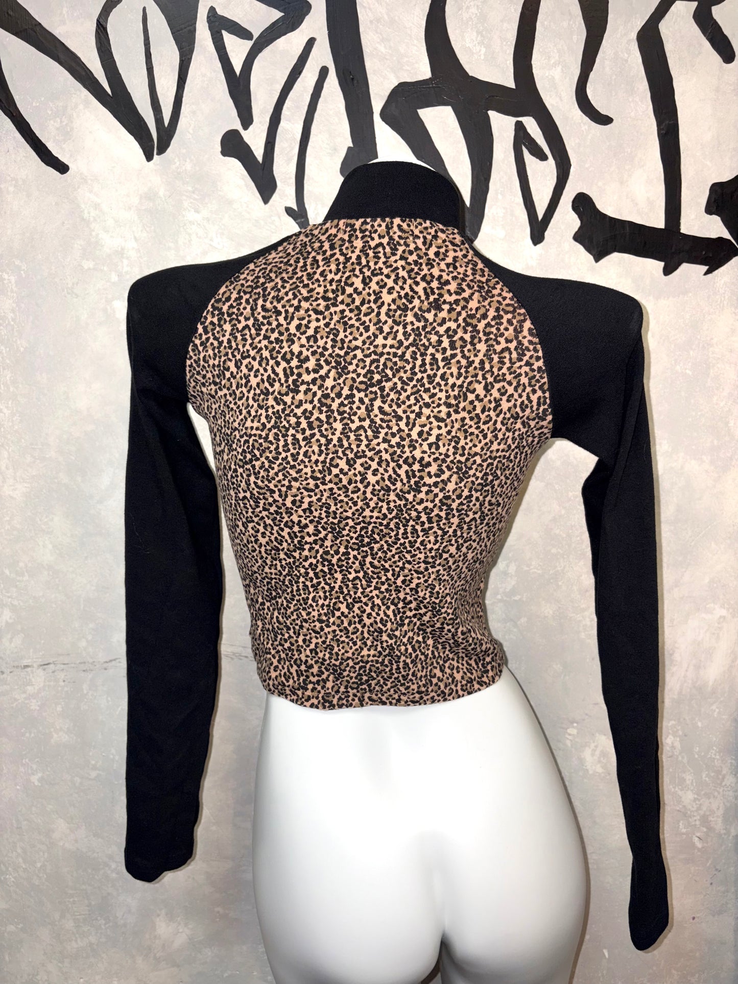 KR Leopard Printed Zipper Jacket