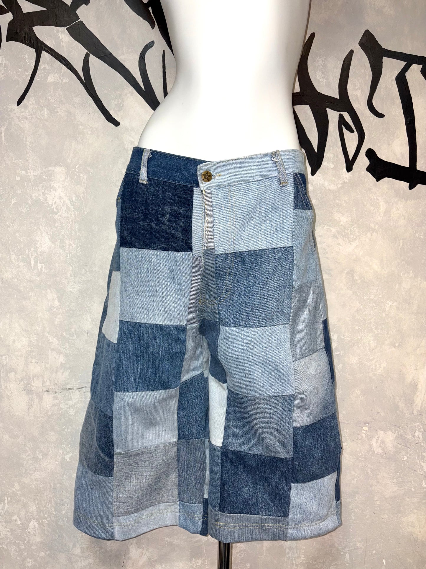 Remake Vintage Jorts (Grid) 34” #REJRGR01