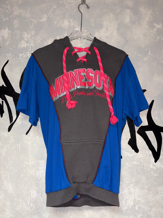 Patchwork Remake Hoodie Tie